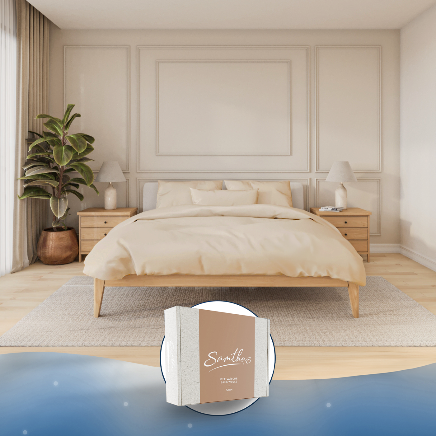 Gewichtsdecke Bettwäsche aus Baumwollsatin 🛏️| Bettwäsche online kaufen